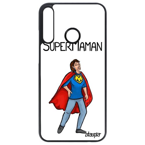 фото Стильный чехол на смартфон // huawei p40 lite e // "супермама" юмор семья, utaupia, белый