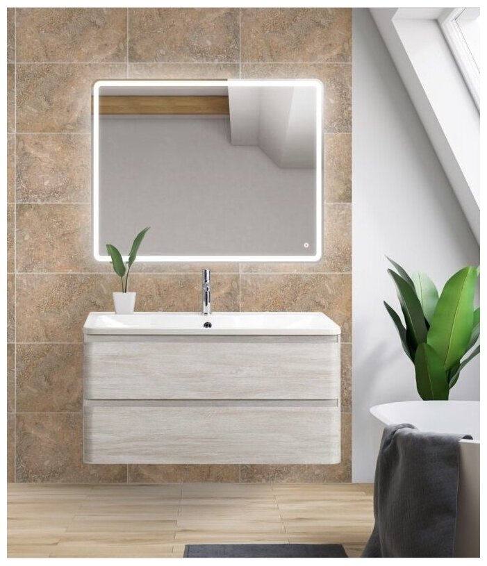 BelBagno ALBANO-CER База под раковину подвесная с двумя выкатными ящиками, Rovere Vintage Bianco, 1000x450x500, ALBANO-CER-1050-2C-SO-RVB