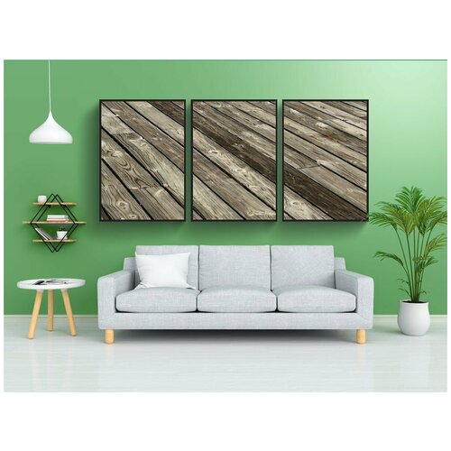 фото Набор модулных постеров для интерьера "древесина, доски, деревянный" 60x90 см. в тубусе, без рамки lotsprints