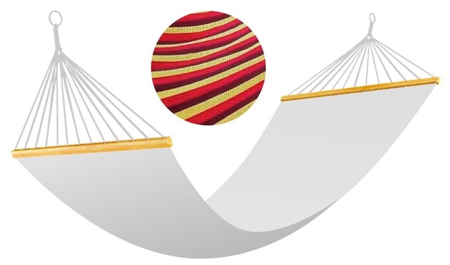 Гамак полотняный Ecos Ham-09 с деревянной планкой, р-р 200х80 см - фотография № 2
