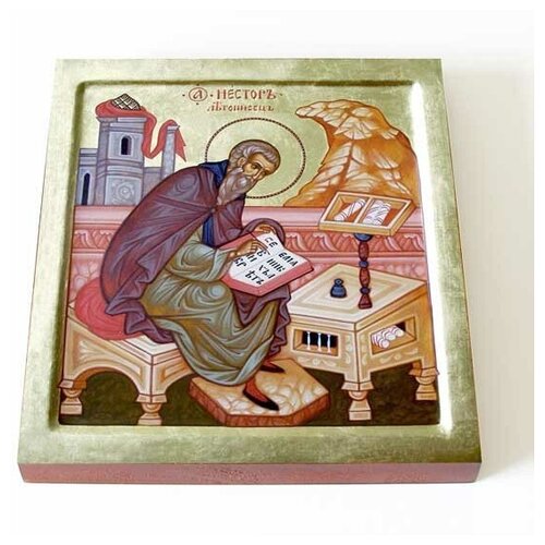 Преподобный Нестор Летописец, Печерский, икона на доске 14,5*16,5 см