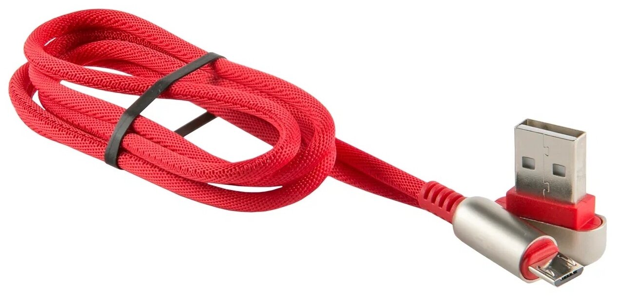 Дата-Кабель Red Line Loop USB - Micro USB красный - фотография № 2