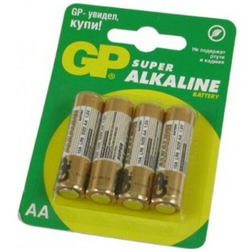 Батарейка GP 15A-UE4 AA MN1500 (4шт) (LR6-4BL) батарейка duracell basic cn lr6 4bl mn1500 aa 4шт