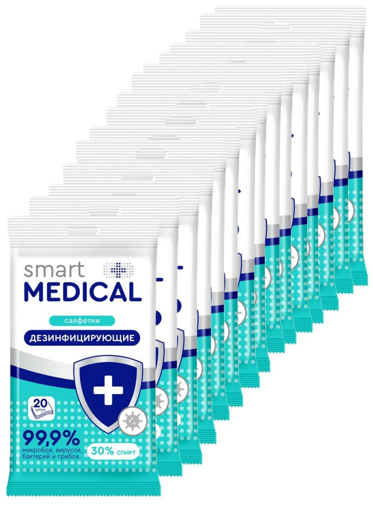 Smart Medical Салфетки дезинфицирующие, 20 шт. 15 упаковок