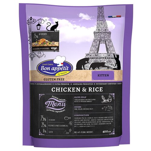 Bon Appetit CAT Kitten Корм сух. для котят с Курицей и Рисом 400 гр