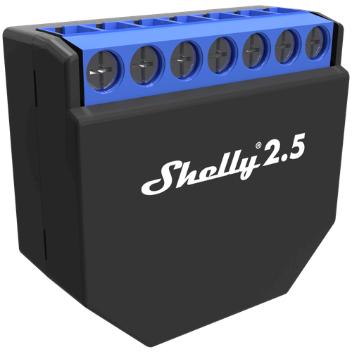 Двухканальное Wi-Fi реле Shelly 2.5 с функцией измерения мощности
