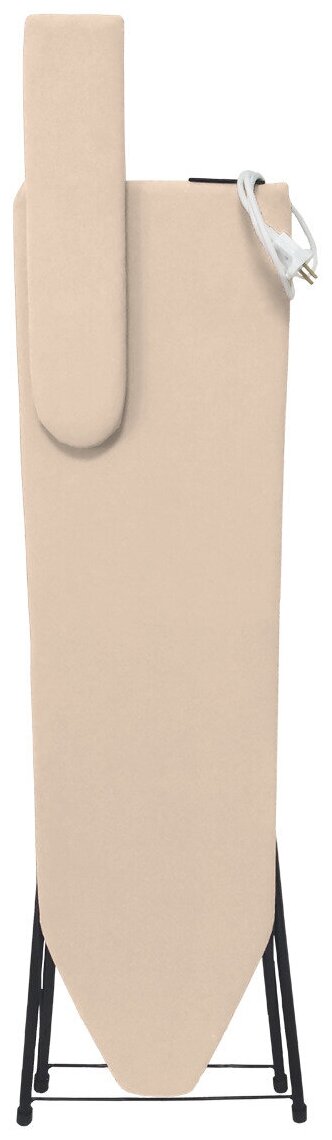 Доска гладильная с подставкой под утюг, подрукавником, удлинителем с розеткой и полочкой для белья, 30 х 110 см, цвет слоновая кость - фотография № 5