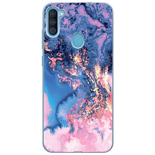 фото Ультратонкий силиконовый чехол-накладка clearview для samsung galaxy a11 / m11 с принтом "blue marble" gosso