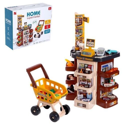 Игровой модуль Супермаркет, 47 предметов, коричневый