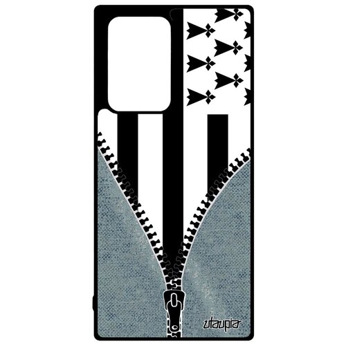фото Противоударный чехол для // samsung galaxy note 20 ultra // "флаг бретани на молнии" стиль туризм, utaupia, серый