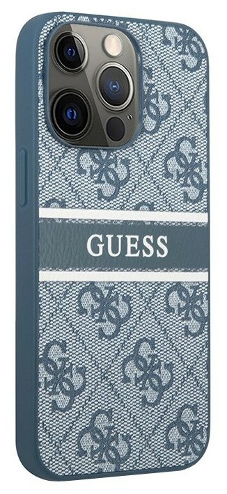 Чехол Guess 4G Stripe printed logo Hard для iPhone 13 Pro, синий