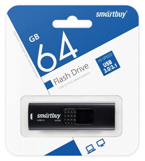 USB флешка Smartbuy 64Gb Fashion black USB 3.0
