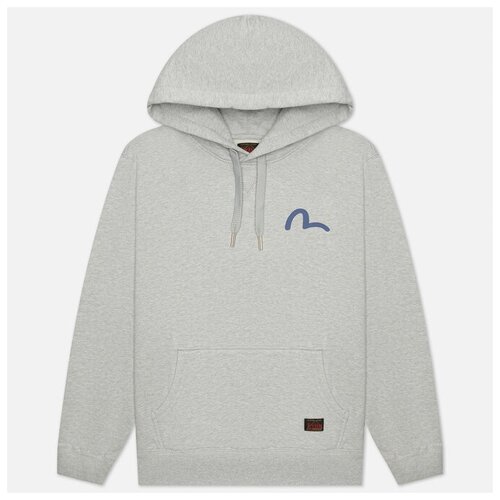 фото Мужская толстовка evisu basic hooded seagull print серый , размер l