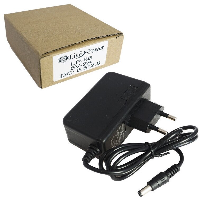 Блок питания (сетевой адаптер) 5В 2А (5V2A) Live-Power LP-86, 5.5ммx2.5мм