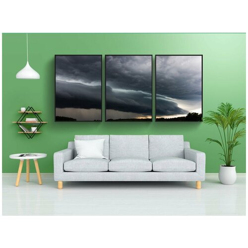 фото Набор модулных постеров для интерьера "гроза, буря, shelf cloud" 60x90 см. в тубусе, без рамки lotsprints