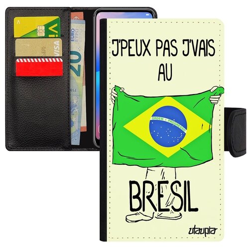 фото Красивый чехол-книжка для телефона // iphone 8 plus // "еду в бразилию" государственный флаг, utaupia, белый