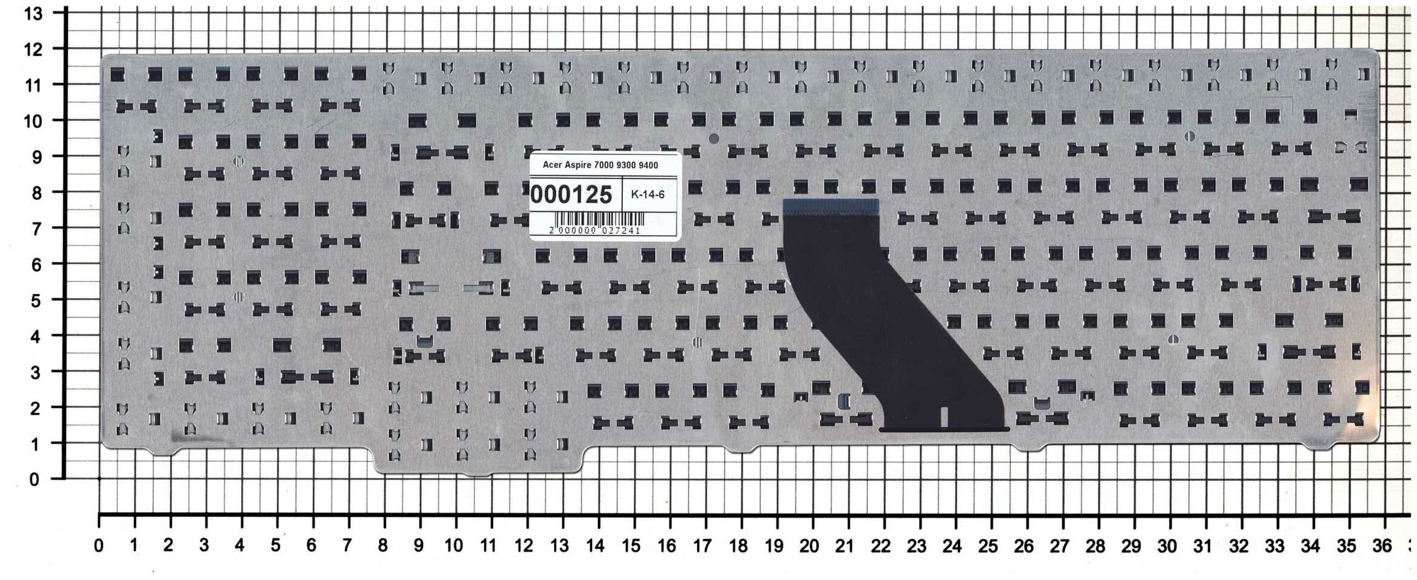 Клавиатура для ноутбука Acer Aspire 7113 русская черная матовая короткий шлейф