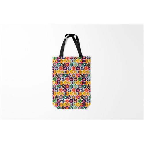 фото Сумка-шоппер / 31х42 см / популярные иллюстрации / хипстеры тропический коллаж burnettie