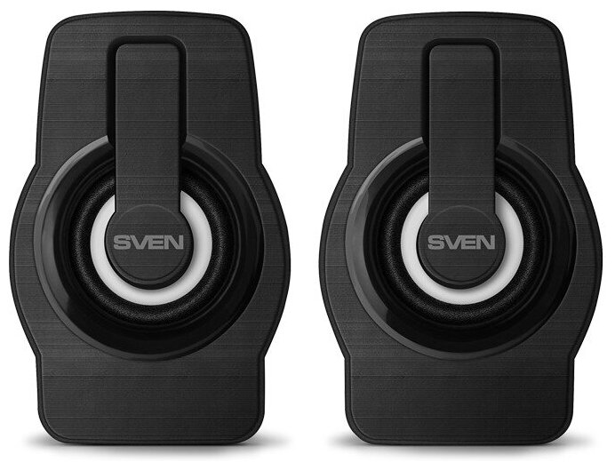 Sven Колонки 255, чёрный, USB, акустическая система 2.0, мощность 2x3 Вт RMS , подсветка — фото 2