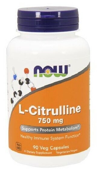 NOW L-Citrulline 750 мг, 90 капс.