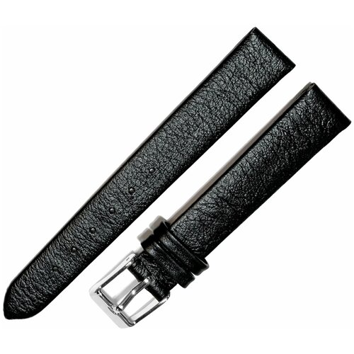 фото Ремешок 1403-01 (чер) черный кожаный ремень 14 мм для часов наручных из натуральной кожи женский гладкий матовый ardi
