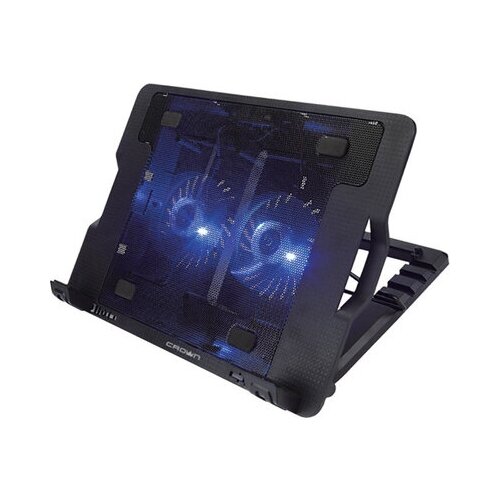 фото Подставка crown cmls-940 (black) 15,6", 2*fan,blue light,2*usb .