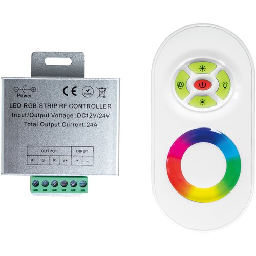 Контроллер RGB для светодиодной ленты 24A (12V-24V, 288W-576W) сенсорный контроллер (белый пульт)