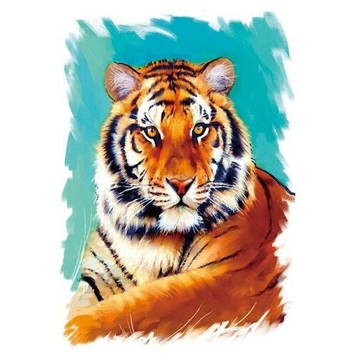 Алмазная вышивка New World «Яркий и красочный портрет молодого тигра»