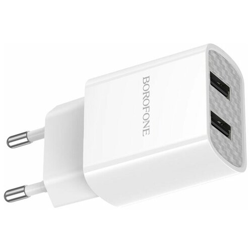 Зарядное устройство BOROFONE BA53A Powerway 2xUSB блок питания сетевой адаптер borofone ba53a powerway 2xusb 2 1а с кабелем lightning 8 pin 1м черный