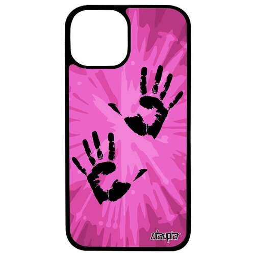 фото Защитный чехол для телефона // iphone 13 pro max // "отпечаток ладони" rasta радуга, utaupia, фуксия