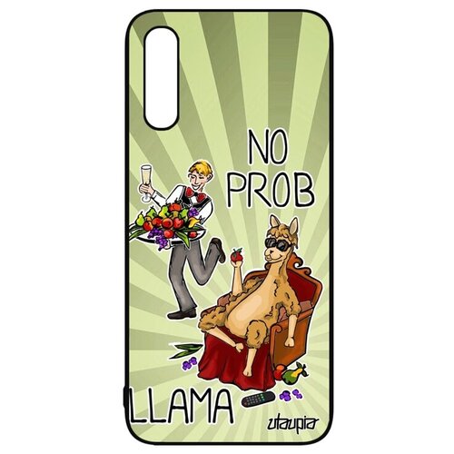 фото Чехол на смартфон // galaxy a50 // "no prob lama" комичный дизайн, utaupia, светло-зеленый