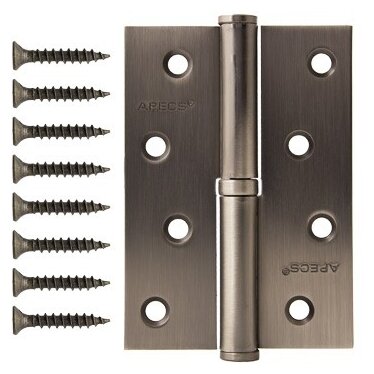 Петля врезная для деревянных дверей, с подшипником, Apecs, 100х70х3 мм, левая, B-Steel-GRF-L, 23236, графит - фотография № 1