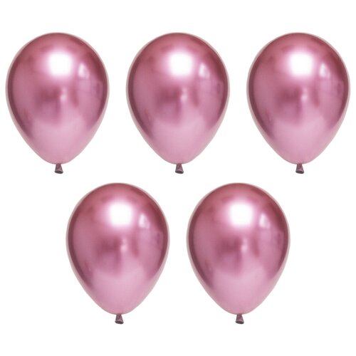 BOOMZEE BXMS-30 Набор воздушных шаров 30 см 5 шт. 03_хром металлик розовый