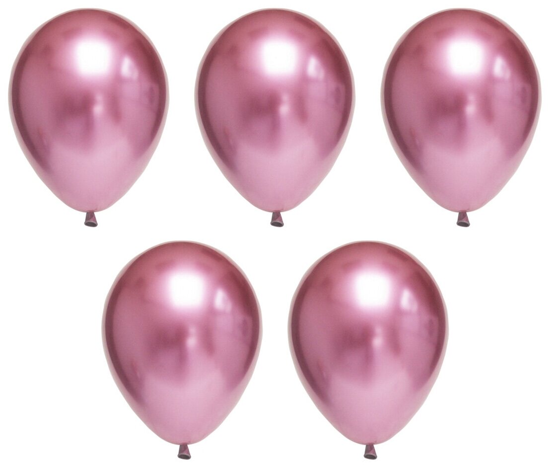 Набор воздушных шаров "BOOMZEE" BXMS-30 30 см 5 шт. 03_хром металлик розовый