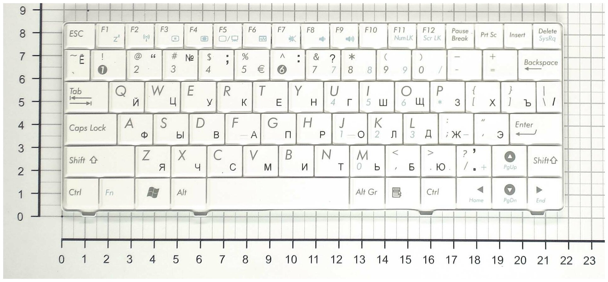 Клавиатура для ноутбука Asus OKNA-094RU01 Русская Белая версия 2