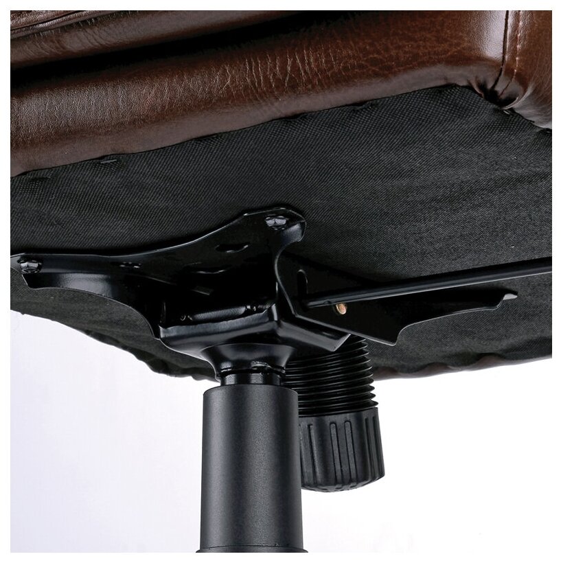Кресло руководителя HELMI HL-E06 "Balance", экокожа коричневая, механизм качания - фотография № 8