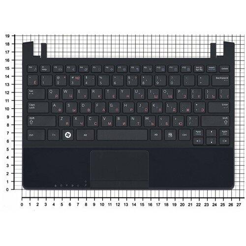 Клавиатура для ноутбука Samsumg N230 черная с черным топкейсом 191000₽