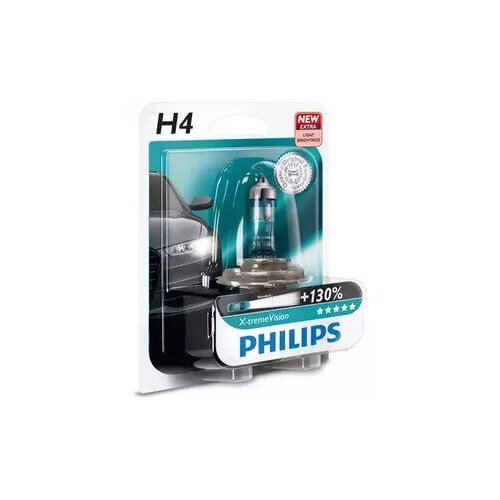 Лампа X-treme VISION +130% 12V H4 60/55W P43t (блистер) (1 шт.) PHILIPS 12342XVB1