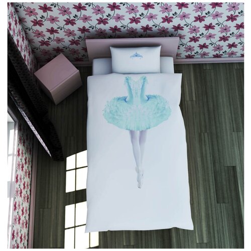 фото Постельное белье juvia цвет: голубой (2 сп. евро) newtone