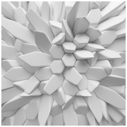 Фотообои Уютная стена Белые 3D кристаллы 270х270 см Бесшовные Премиум (единым полотном)