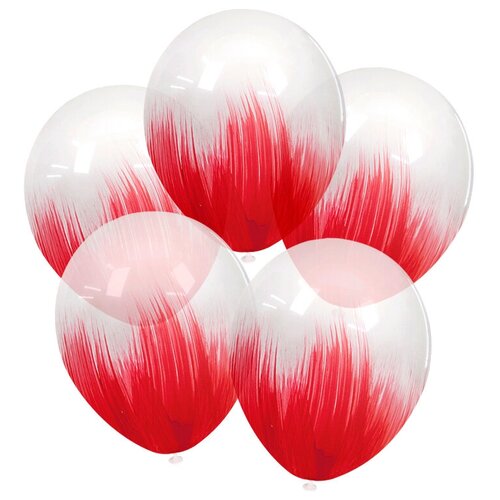 фото Шар латексный 12", браш, красный, кристалл, набор 5 шт. орбиталь