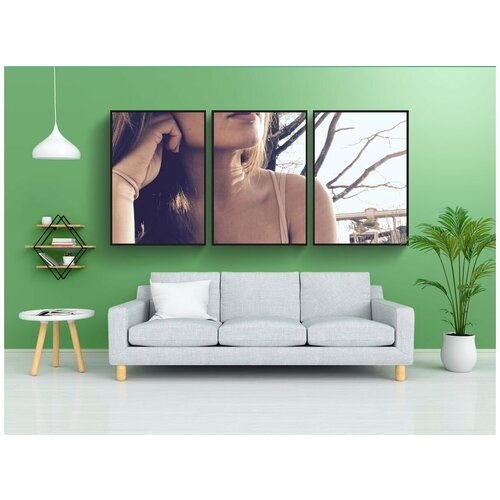 фото Набор модулных постеров для интерьера "лицо, считать, небеса" 60x90 см. в тубусе, без рамки lotsprints