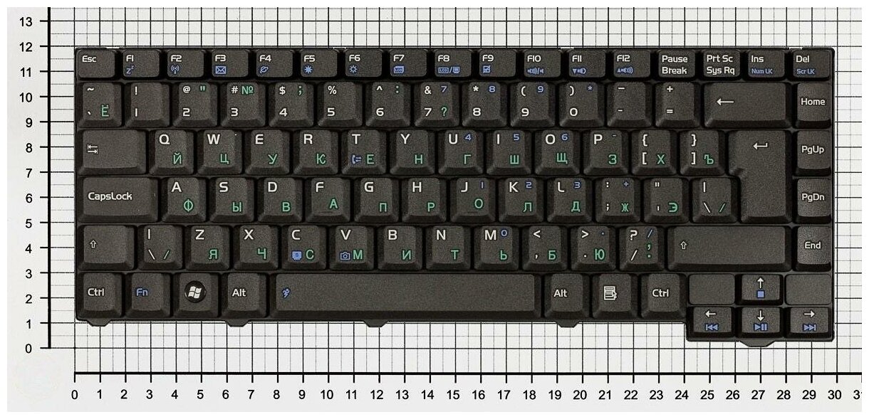 Клавиатура для ноутбука Asus V012462BS1 24 pin Русская Черная