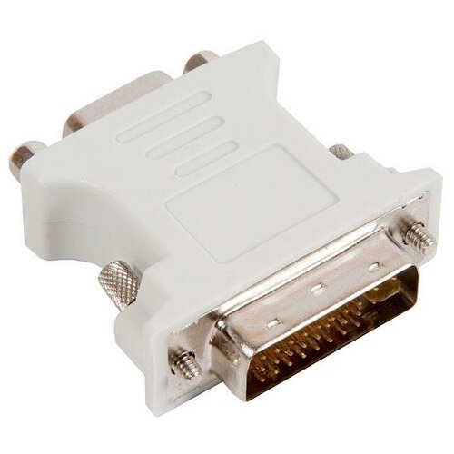 Переходник (adapter) DVI-I-VGA Cablexpert A-DVI-VGA-BK, 29M/15F, белый, пакет, A-DVI-VGA переходник dvi i vga ks is ks 469 вилка розетка 29m 15f