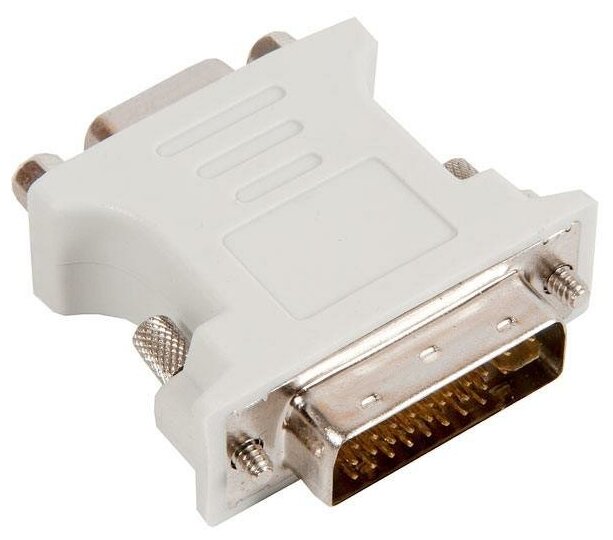 Переходник (adapter) DVI-I-VGA Cablexpert A-DVI-VGA-BK 29M/15F белый пакет A-DVI-VGA