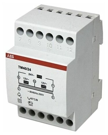 ABB TM40/24 Трансформатор модульный звонковый 24В(12+12)/40ВА 2CSM228785R0802