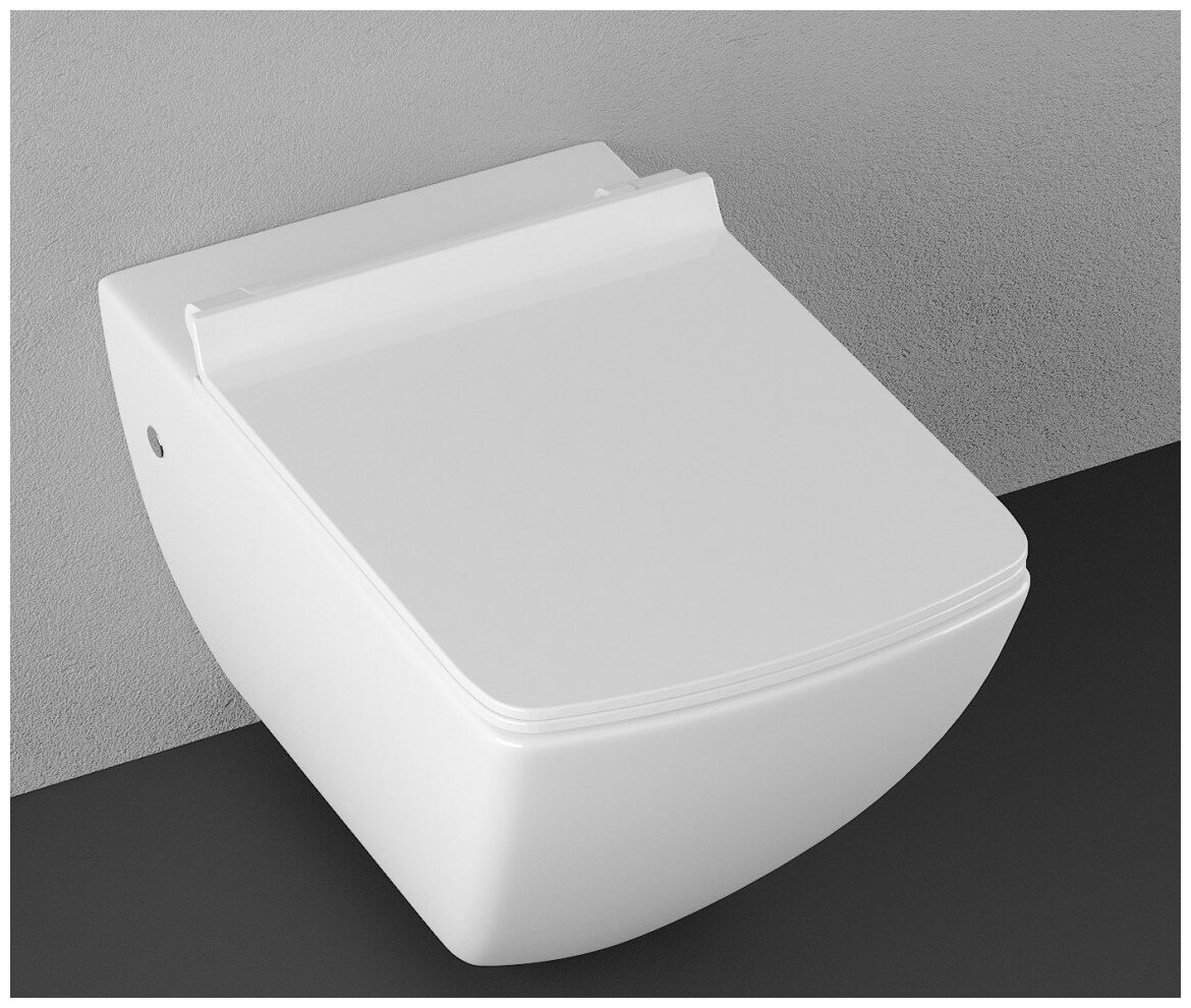 ISVEA Purita Унитаз подвесной smartFixPlus скрытый крепеж к инсталляции и сиденья, 550Х345 мм. Белый
