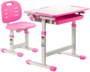 Комплект Holto парта-трансформер и стул Set HOLTO-2 66x47 см розовый