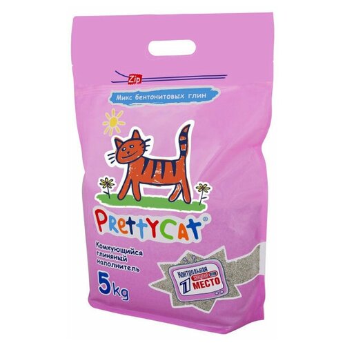 Наполнитель комкующийся PrettyCat для кошачьих туалетов, еuro мix, 5 кг