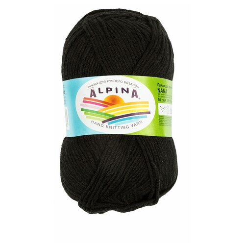 фото Набор пряжи alpina "nana", 10*50 г, 105 м+/-10 м, №02 черный